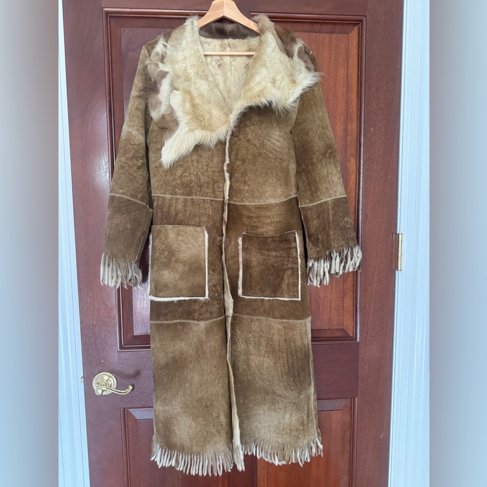 Women’s 100% Genuine Pony Fur Coat Brown   Size XS
